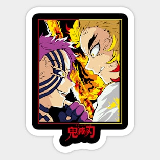 akaza vs rengoku fight Sticker